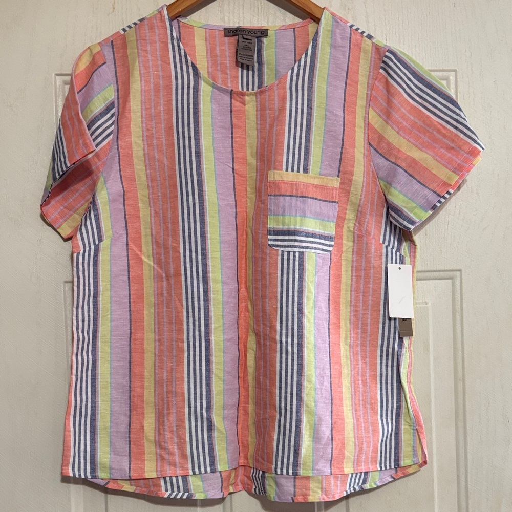 Sharon Young‎ Multicolor Striped Blouse